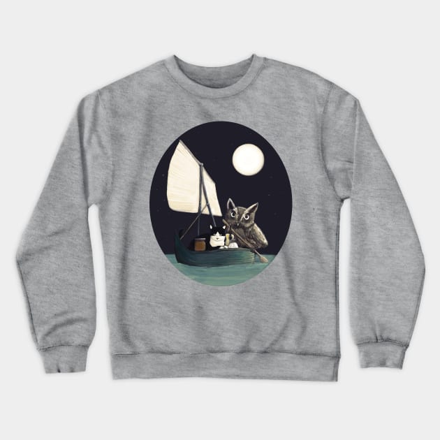 The Owl and the Pussycat Crewneck Sweatshirt by Pixelmania